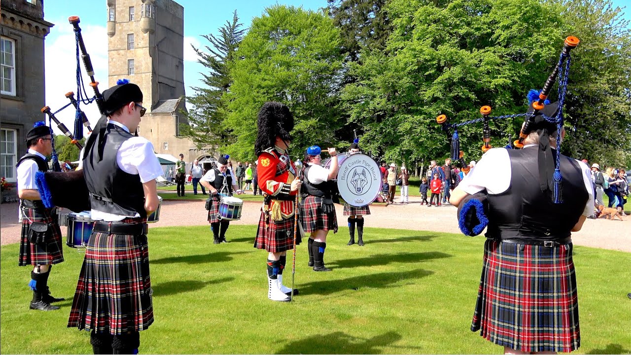 Highland Circus played by Banff Castle Pipe Band during 2022 Gordon Castle Highland Games Scotland
