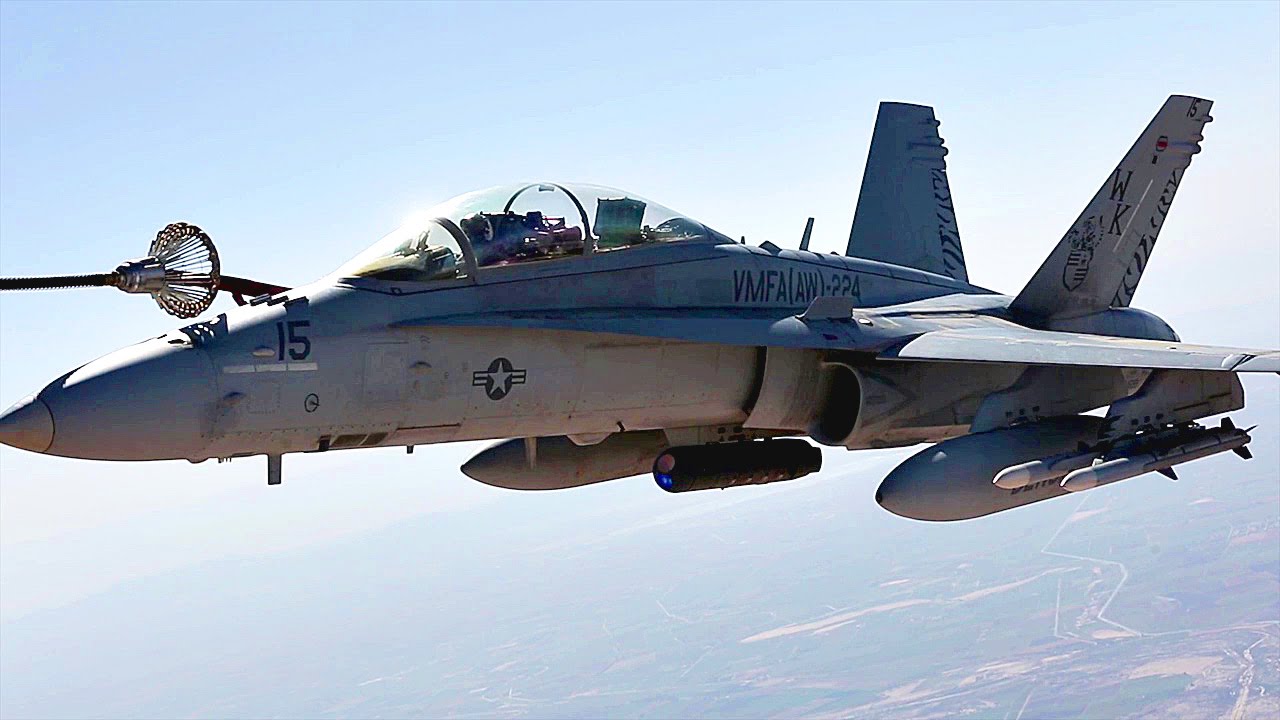F/A-18C Hornets Air Refueling With KC-130J Hercules