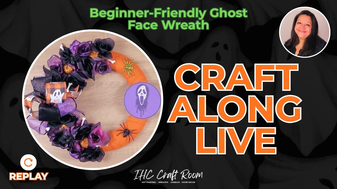 Craft Along Live: DIY Ghost Face Halloween Wreath