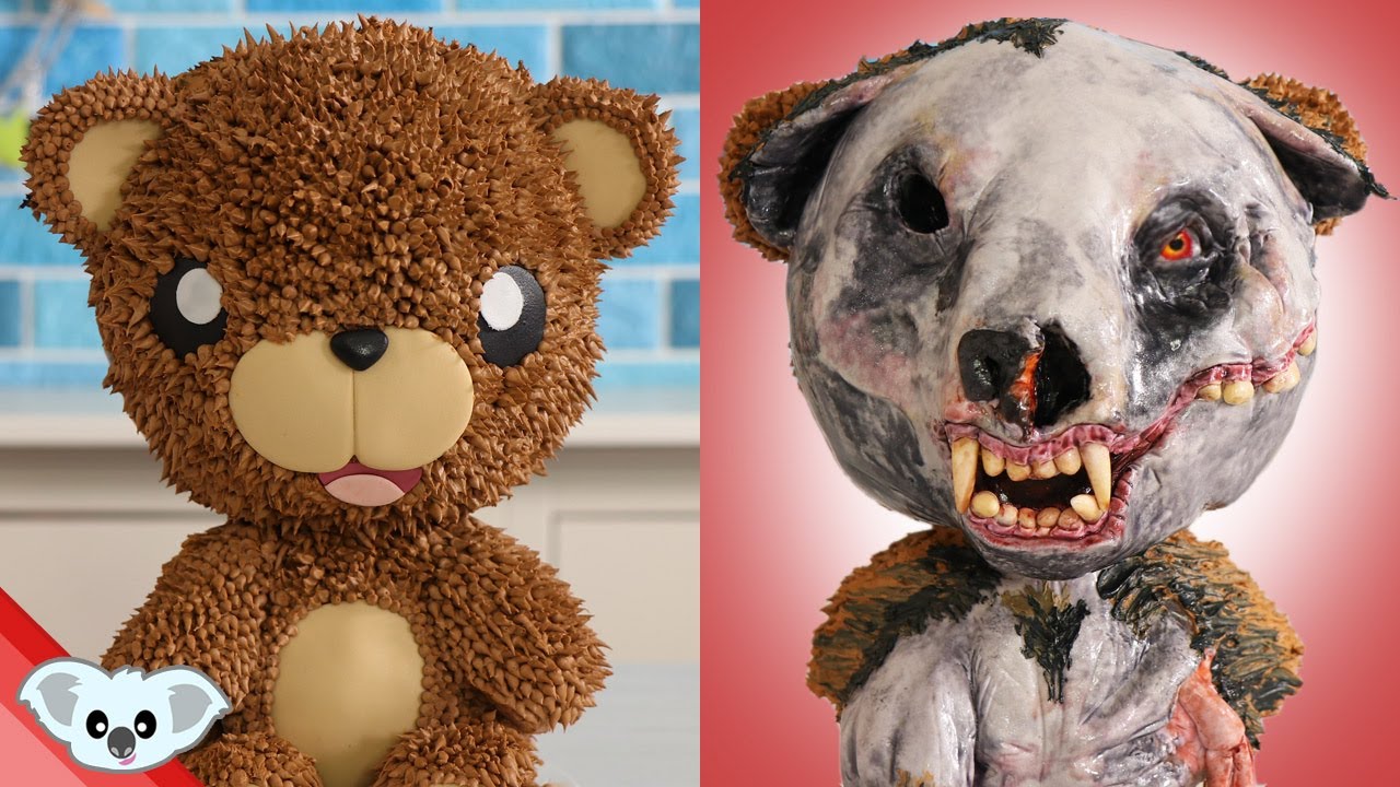 Cute and Scary Teddy Bear Cake |  2 Faced Animal Cake Ideas | Amazing Cakes | Koalipops