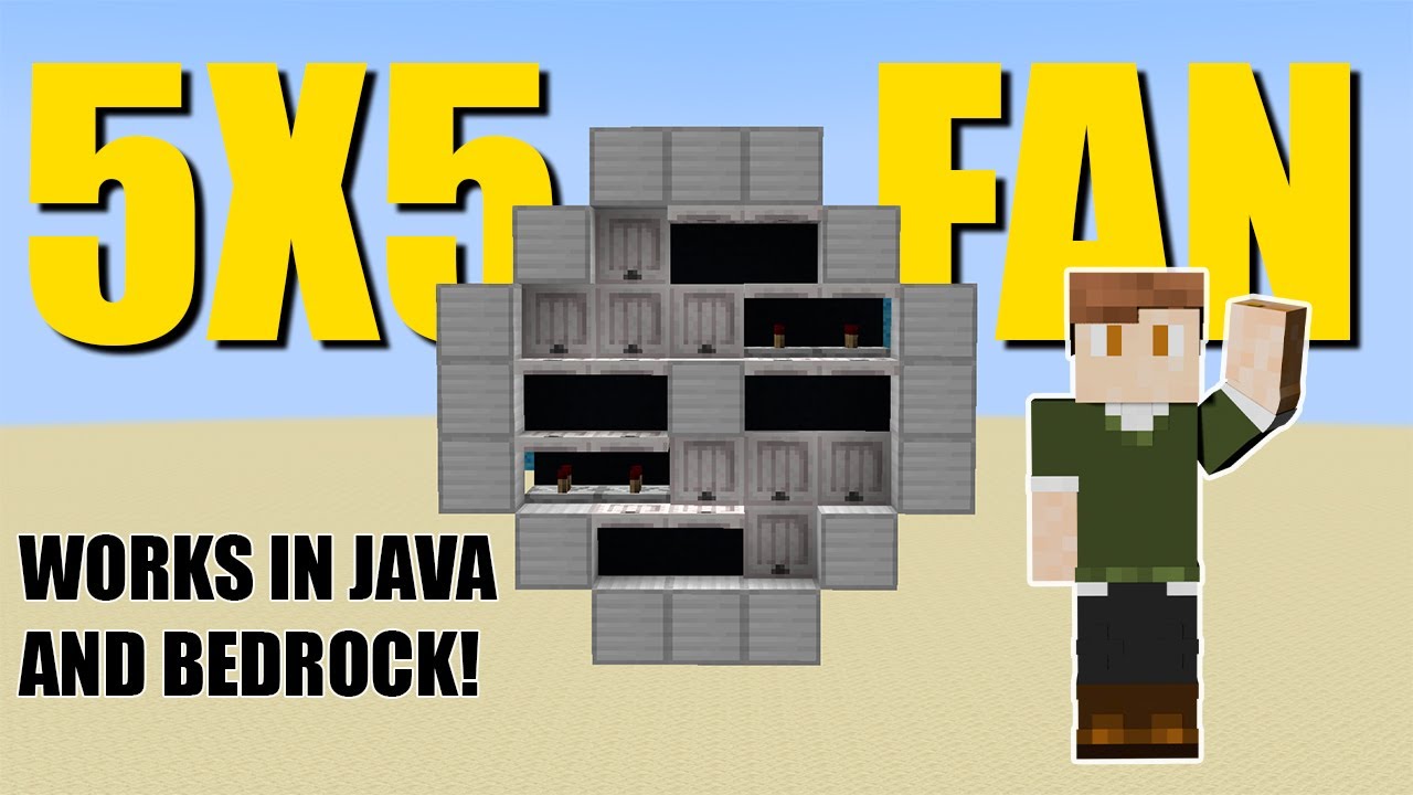 Как создать анимированный вентилятор 5x5 в Minecraft | Урок по Java и Bedrock