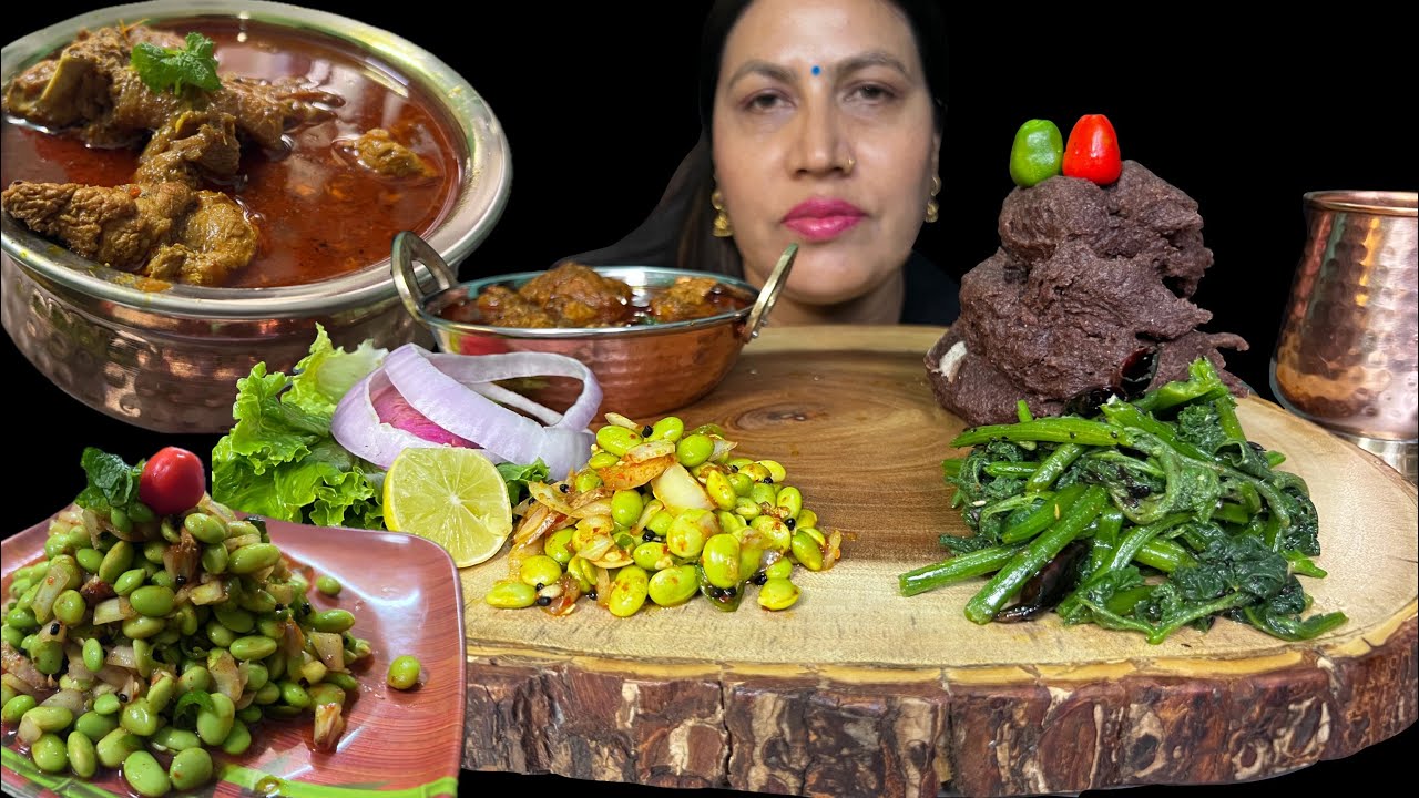 KODOKO DHIDO WITH EXTREME SPICY CHICKEN JHOL🔥|NEPALI ORGANIC FOOD MUKBANG🌶️🔥|भटमास साँदेको😋