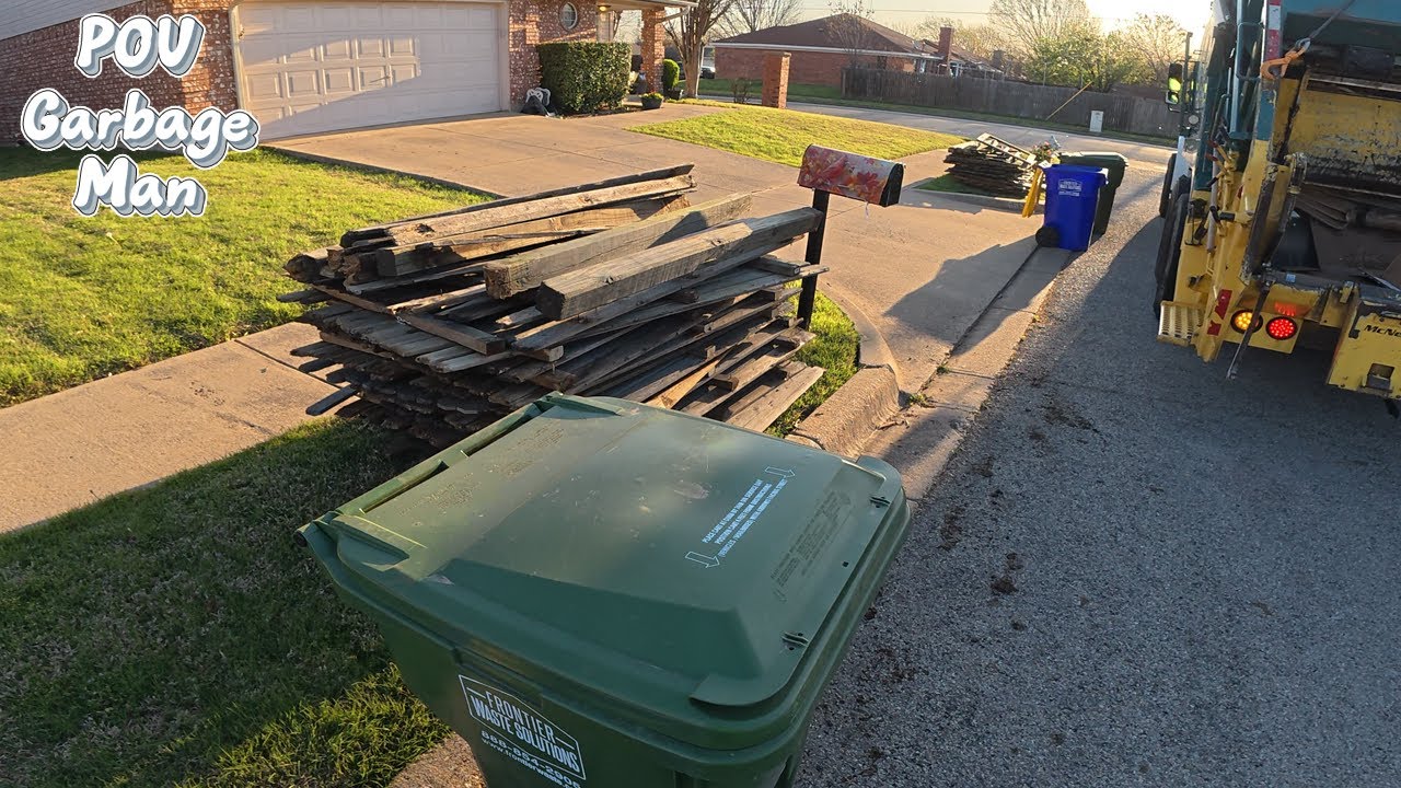 Garbage Truck Yard Waste Pickup | Rearloader Truck POV | 4K UHD ASMR