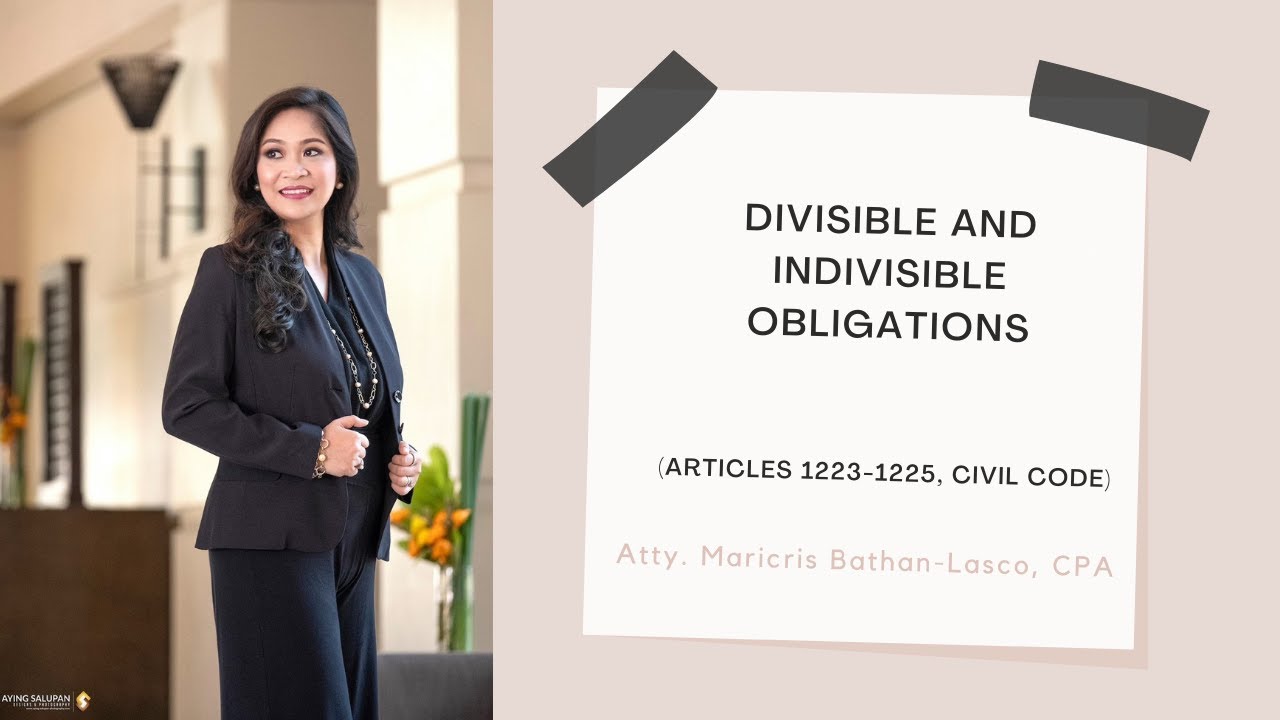 Divisible and Indivisible Obligations (Arts. 1223-1225)