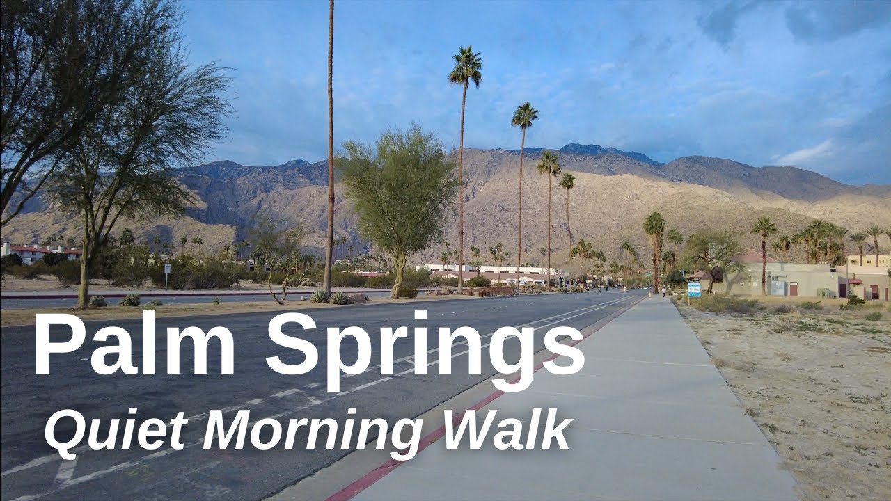 Peaceful Walk in PALM SPRINGS, California | Relaxing Walk in 4K | Walking Husky in the Desert