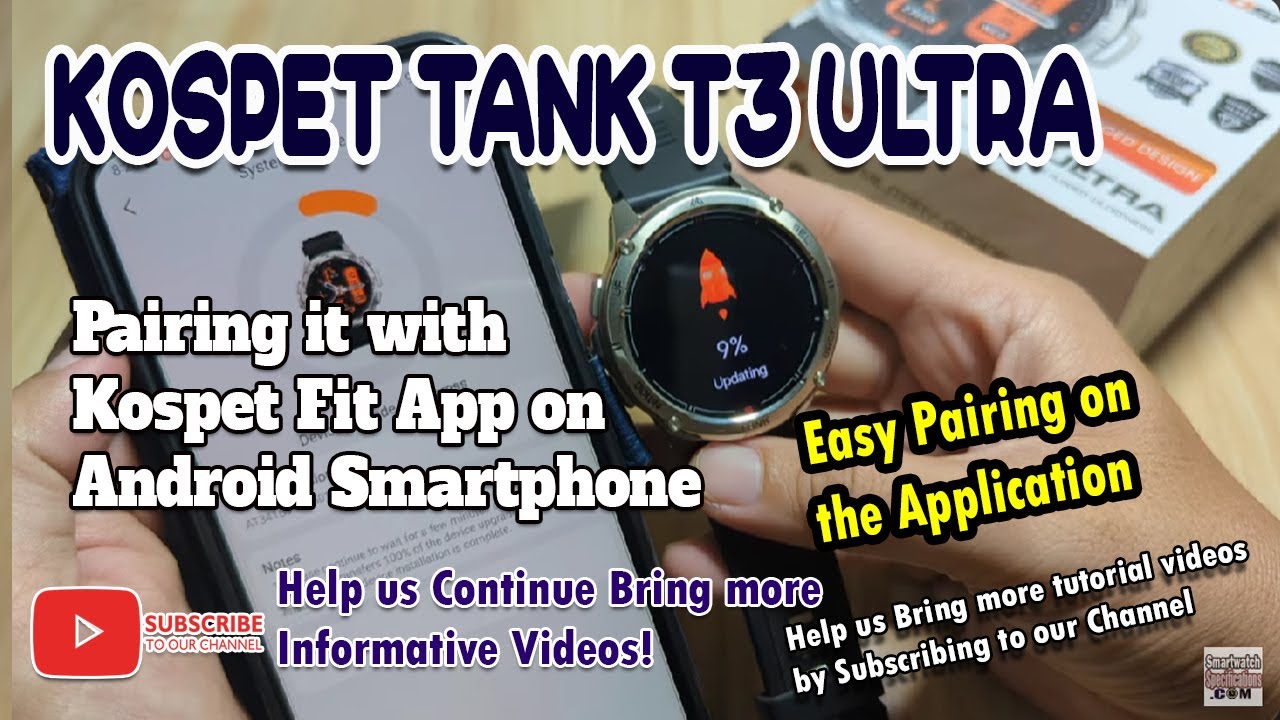 Умные часы KOSPET TANK T3 ULTRA — сопряжение с приложением Kospet Fit на Android-смартфоне