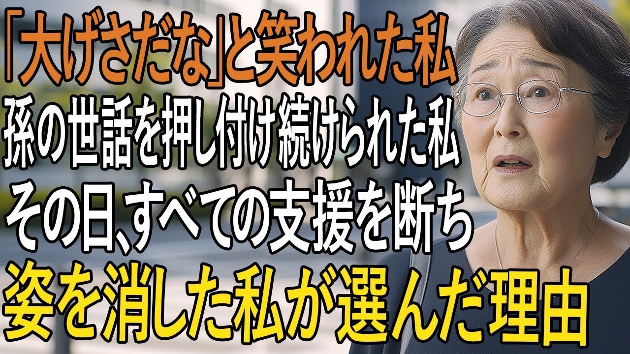 『体調を崩して倒れた私に「大げさだな」と笑い、孫の世話を押し付け続けた息子夫婦──その日すべての支援を断ち、私は姿を消した』