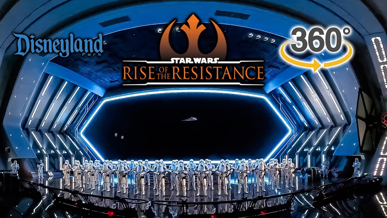 VR 360 Star Wars Rise of the Resistance On Ride POV with Queue Disneyland 2025 01 12