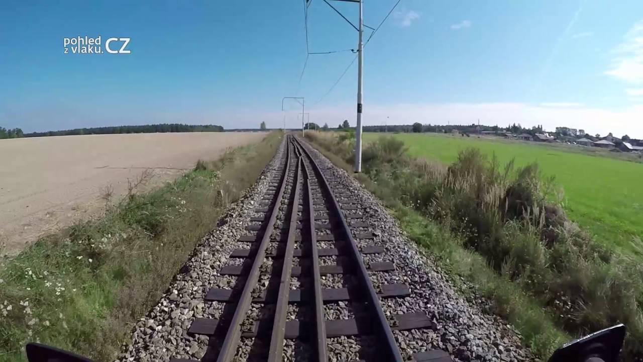 Bechyně - Tábor/ POHLED NA TRAŤ Z ČELA SOUPRAVY/ HD KVALITA