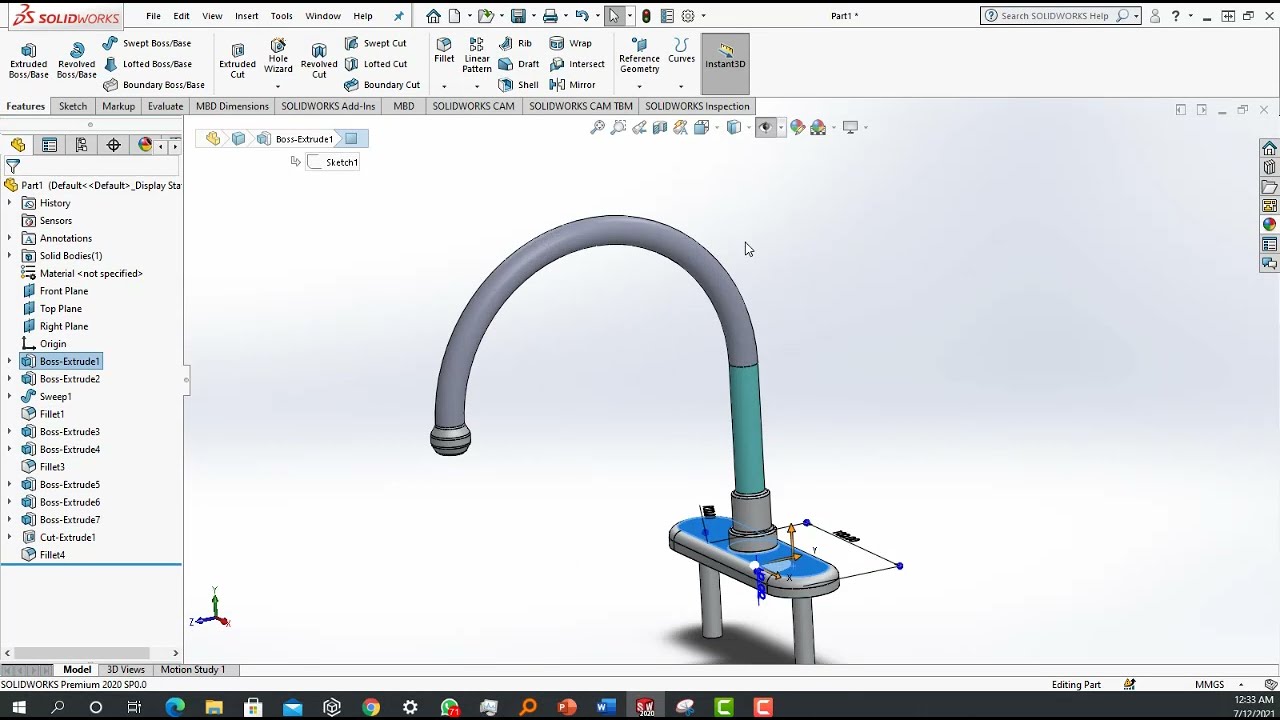 3. SOLIDWORKS-CREATION DE PIECES - ROBINET