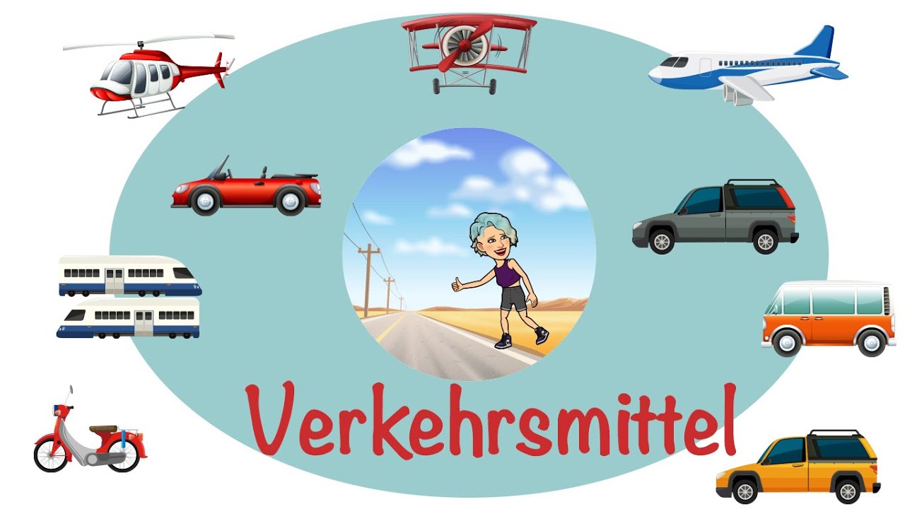 Verkehrsmittel / Deutsch lernen / German transportation / Ich fahre mit + Dativ