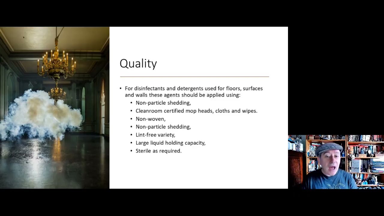 Cleaning and disinfecting cleanrooms