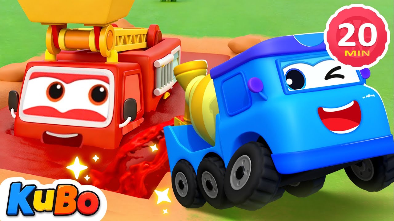 Construction Trucks Help Heroes 🚒 | Teamwork & Rescue | Educational Cartoons for Kids - Kubo