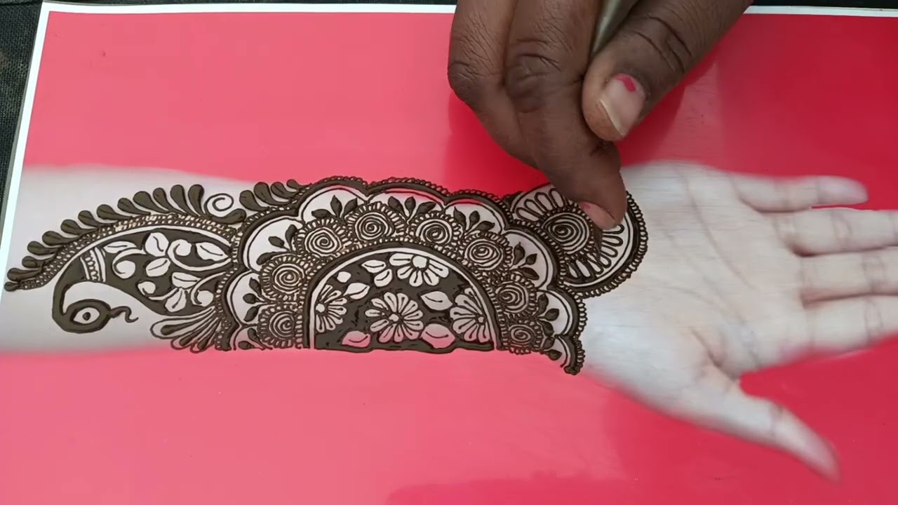 Beautiful mehandi phoolon ka design peacock ke sath