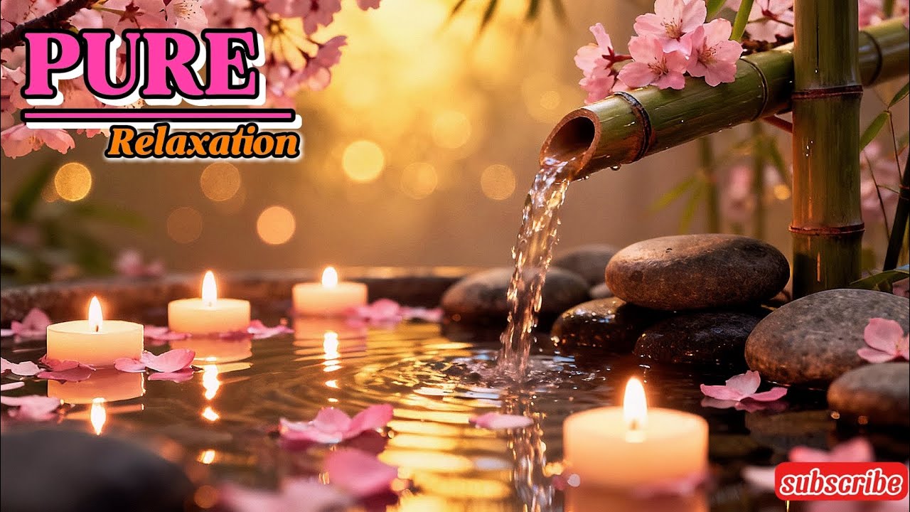 Water Nature Sounds & Candle Ambience 🌸 Relaxing Music for Deep Sleep & Peaceful Mind