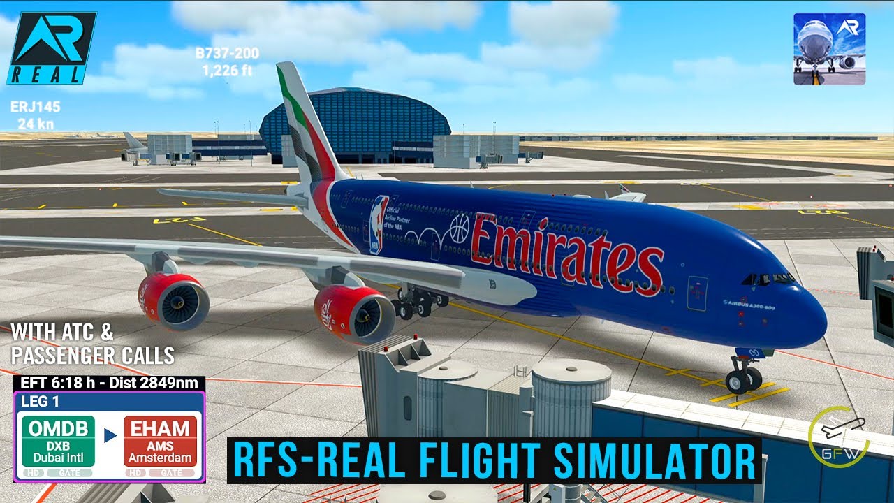 RFS - Real Flight Simulator - Dubai to Amsterdam||Full Flight|Airbus A380|Emirates||FullHD|RealRoute