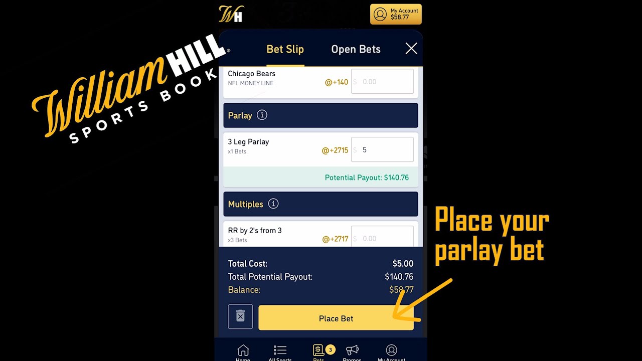 How to place a PARLAY bet on William Hill Sports Book App | 2021