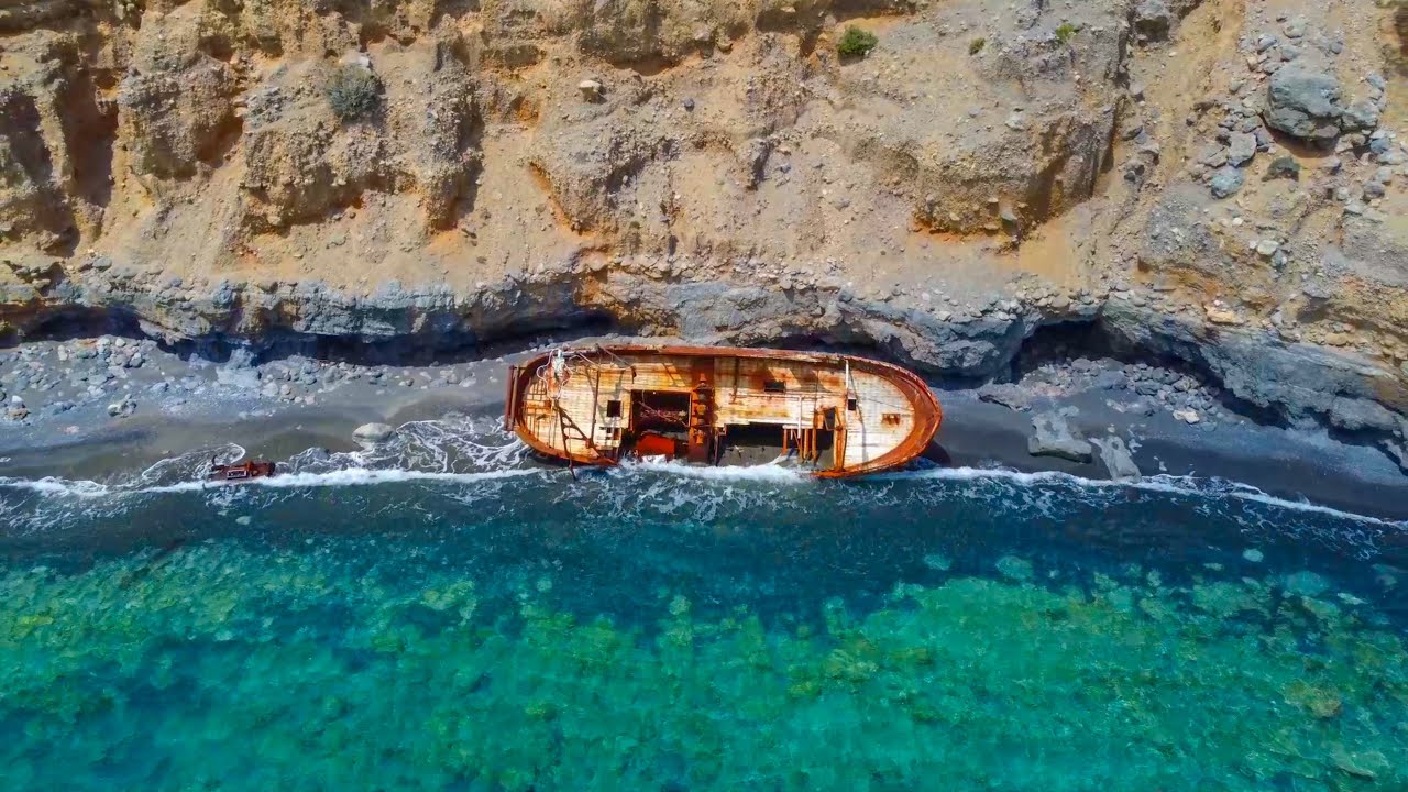 Greece Crete Agios Ioannis Asterousia Mountains, Shipwreck,Agios Antonios Cave,Koudouma Monastery 4K
