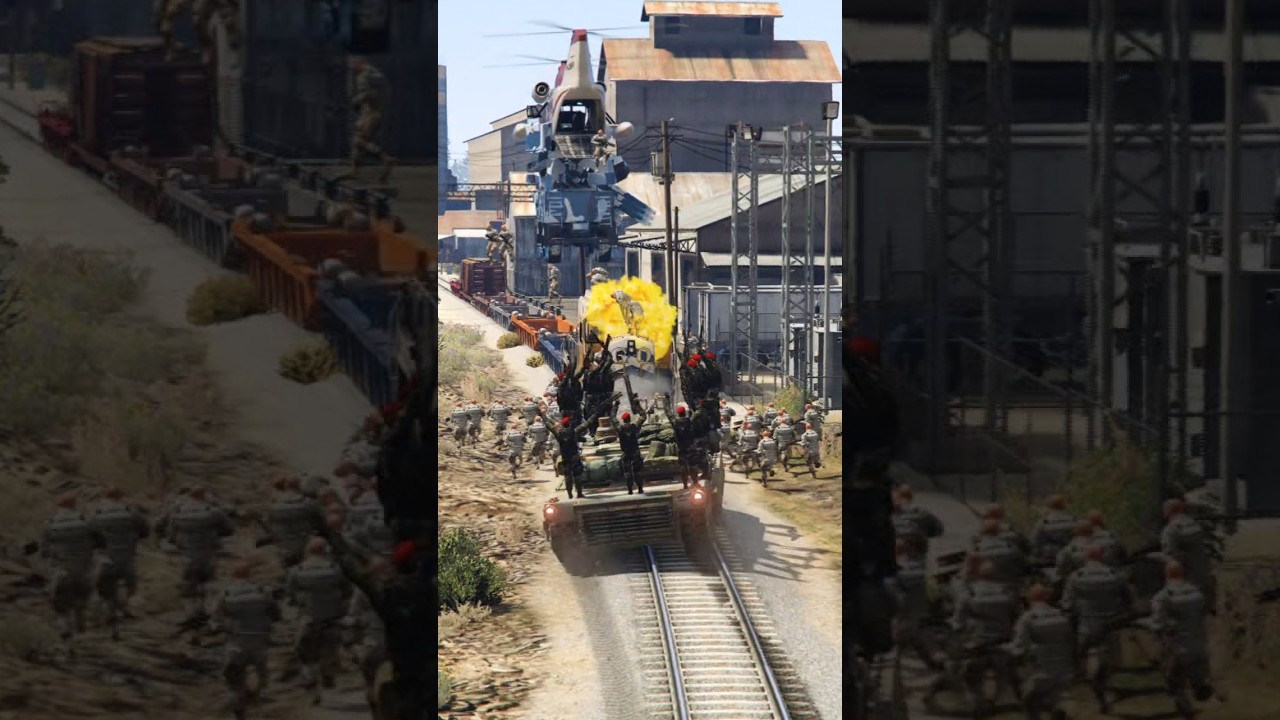 Iranian Army Stops American Military Train With a Massive Missile Attack &ndash; GTA 5