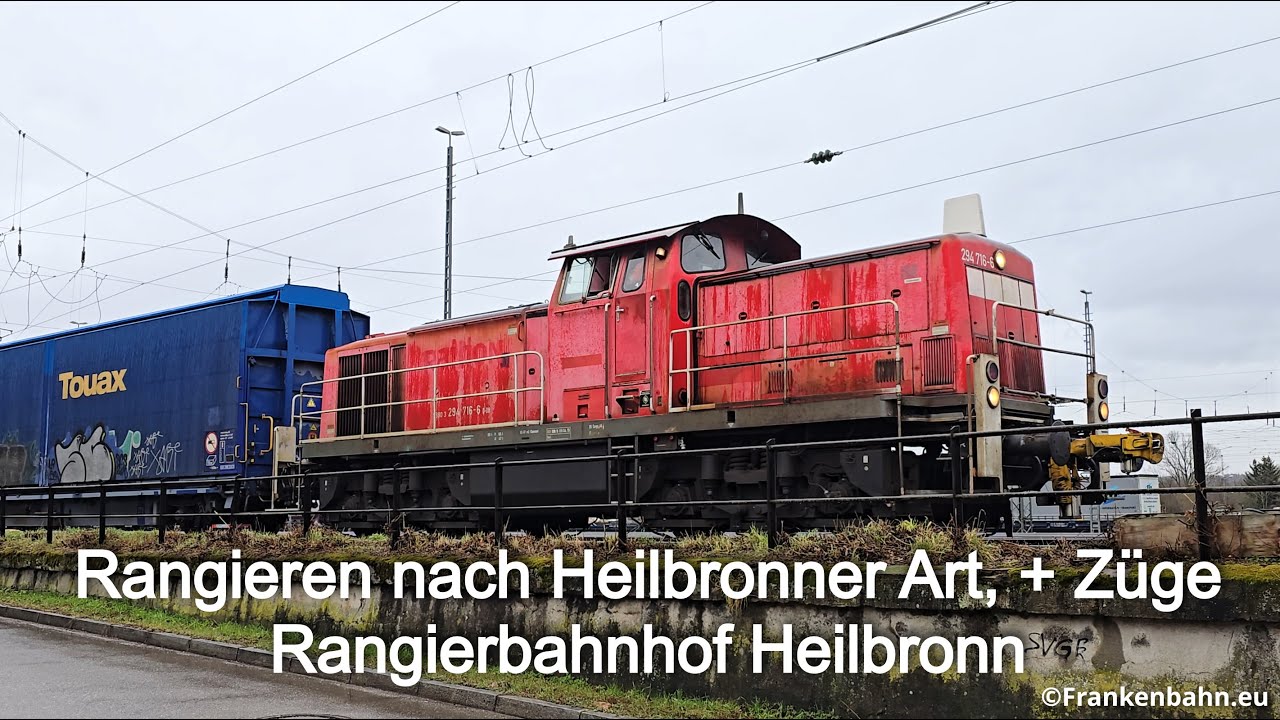 Rangieren ohne Ende und Güterzüge Rangierbahnhof Heilbronn Abwechslung, fast alles was dort passiert