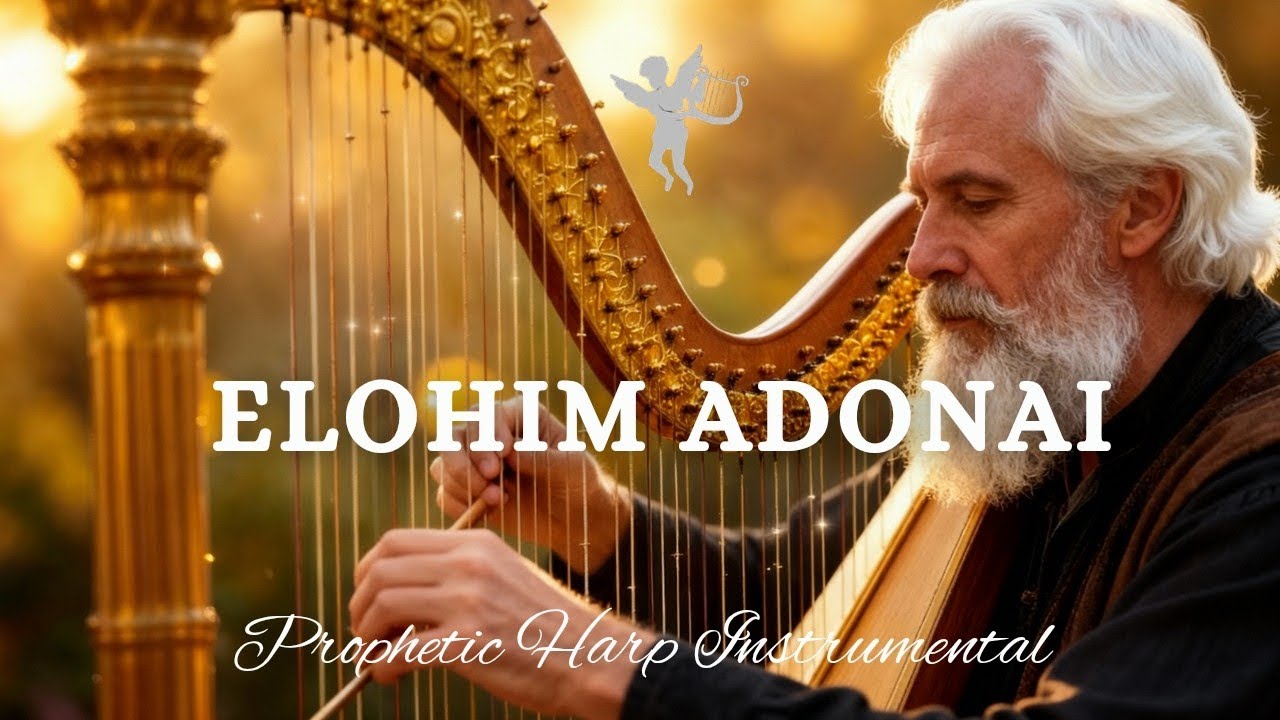 Prophetic Warfare Harp Instrumental/ELOHIM ADONAI/Background Prayer Music 