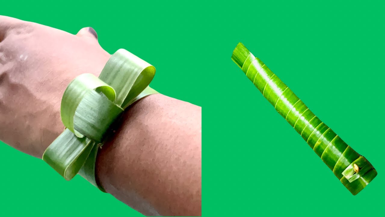 How to Make Coconut leaf Whistle / How to Make Coconut leaf Watch
