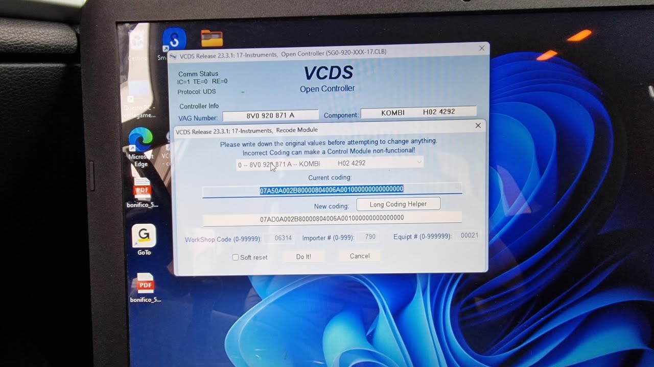 Come togliere l'aria dal circuito dopo cambio filtro diesel Audi a3 con Vcds
