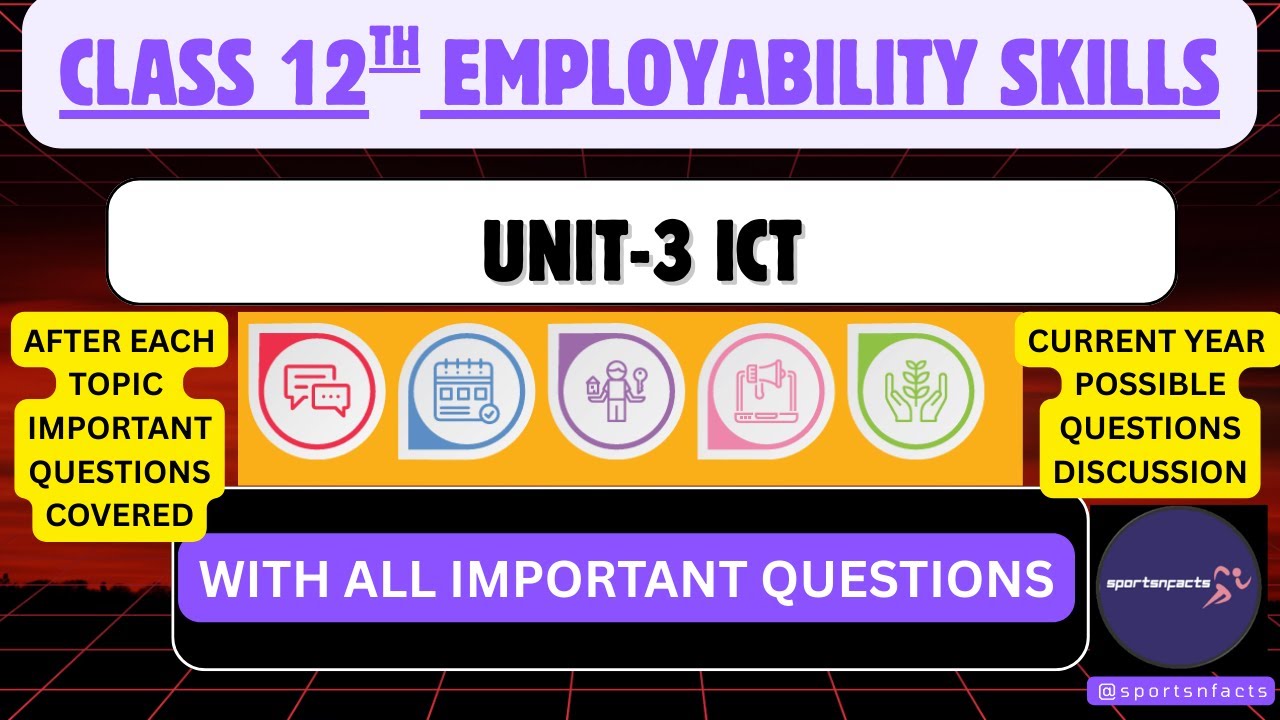 Class 12 Employability Skills Unit 3 | ICT | #cbse2026 #physicalactivitytrainer  #cbseclass12
