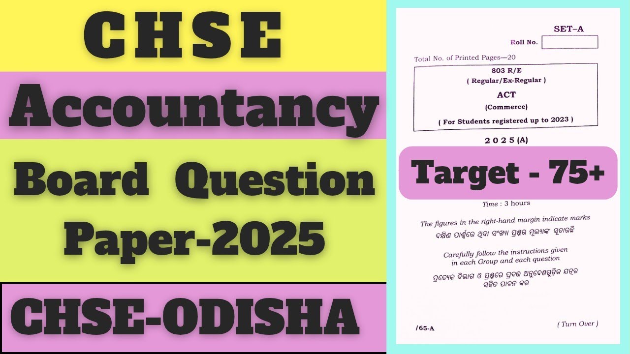 Accountancy Board Question Paper 2025 Discussion II Accountancy PYQ Questions #chseodisha #commerce 
