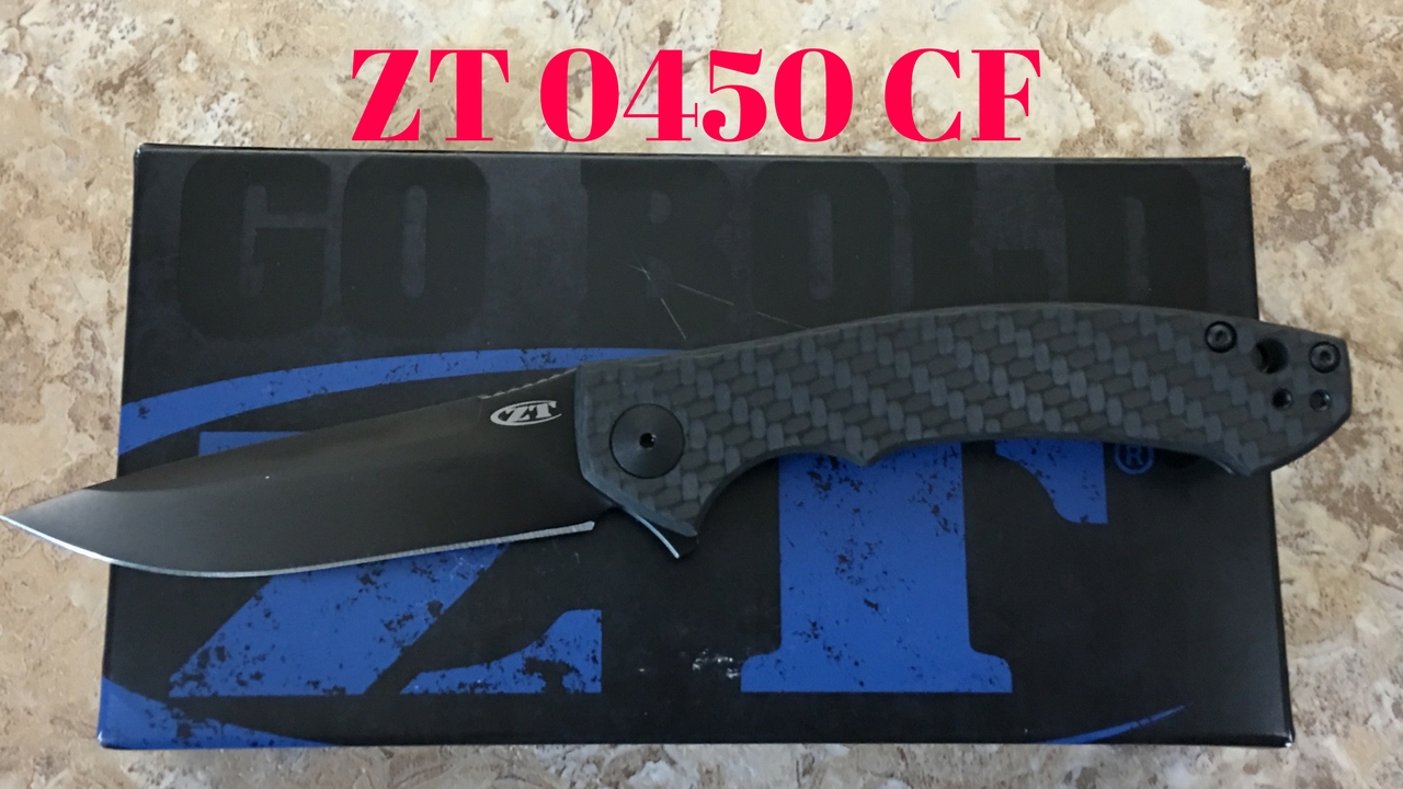 Zero Tolerance ZT0450CF titanium framelock flipper knife with carbon fiber scales