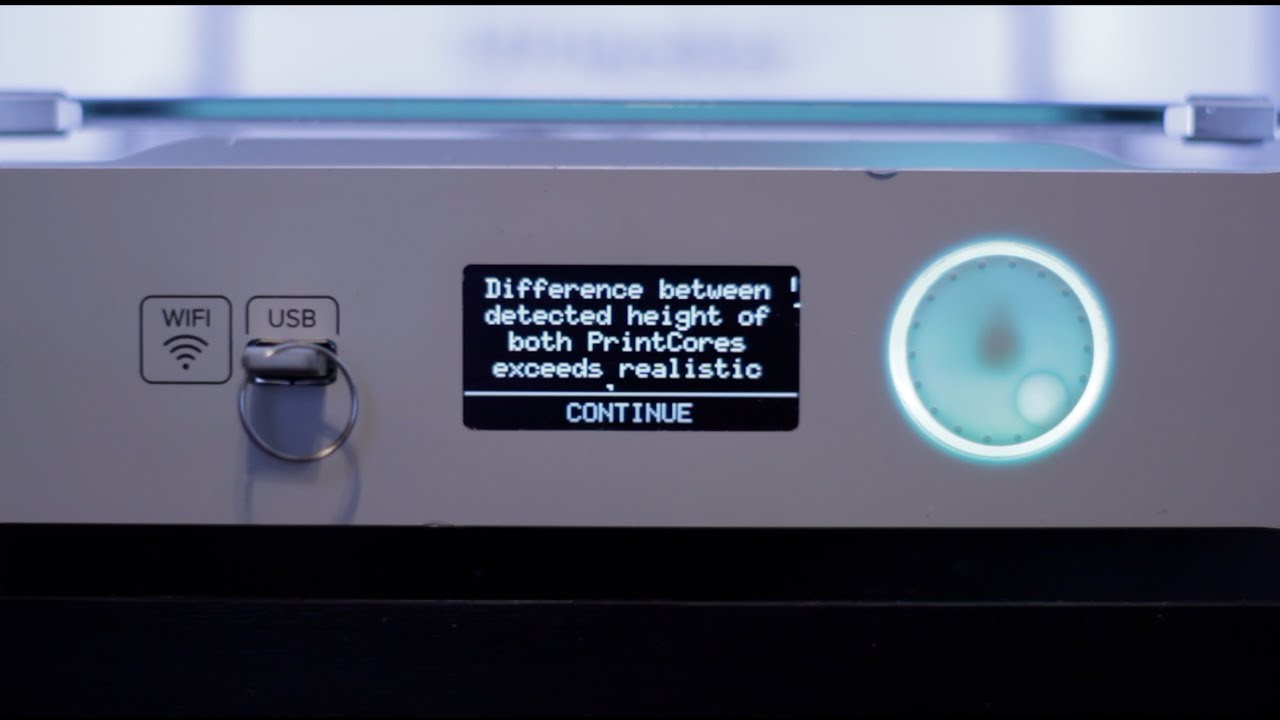 Ultimaker 3 Error: Difference between detected height of both PrintCores exceeds realistic values