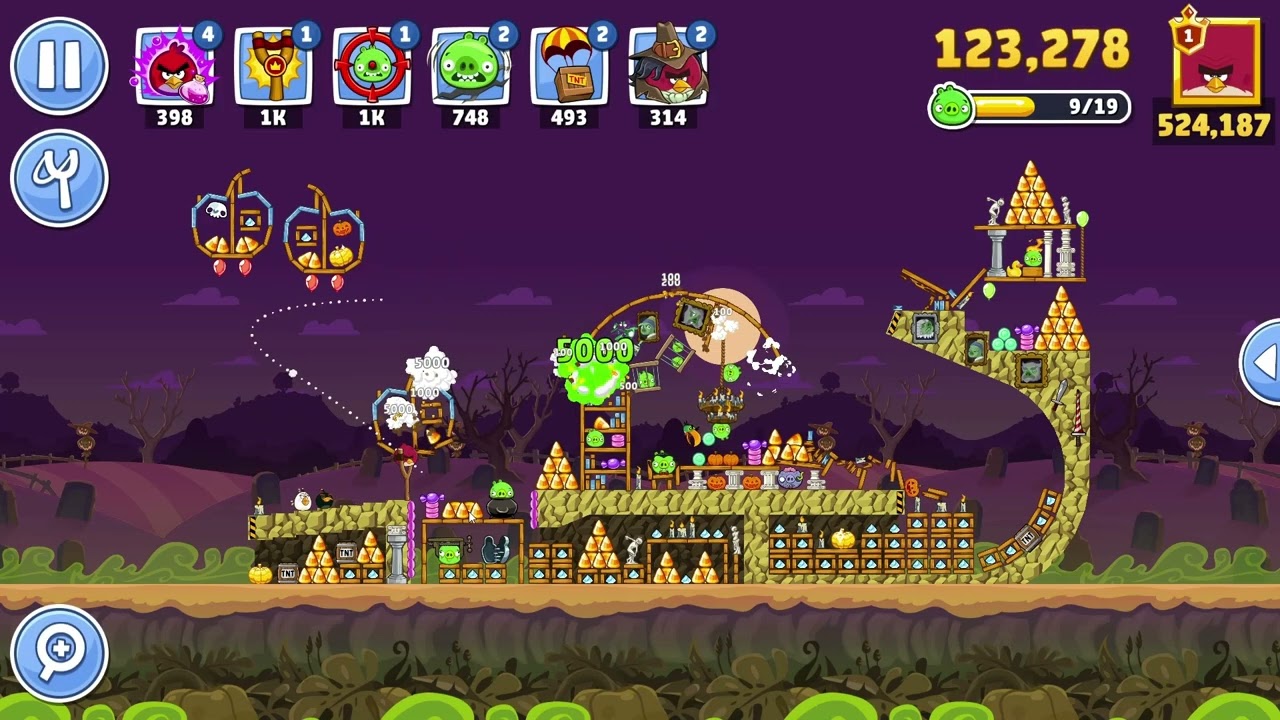 Турнир 2-го уровня Angry Birds Friends 1638, три звезды, без бонусов, прохождение 29 октября 2025 г.