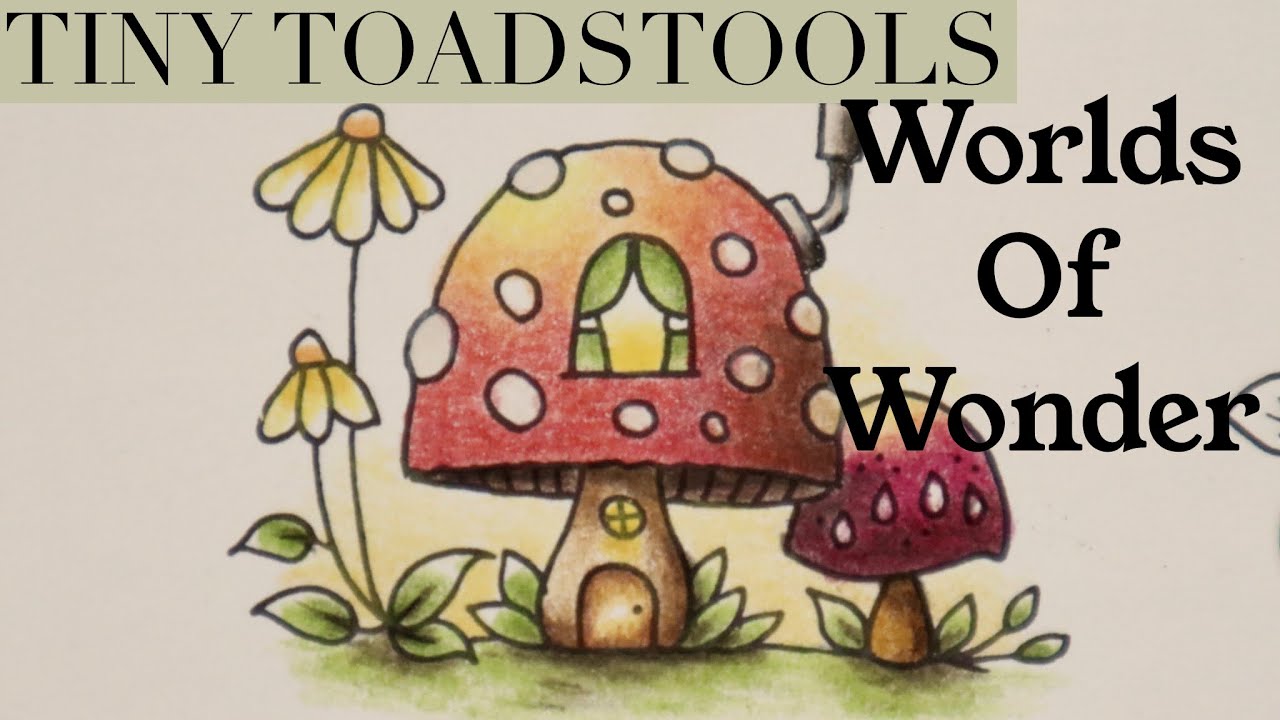 COLOURING TINY TOADSTOOLS in WORLDS OF WONDER | Johanna Basford | Faber Castell Polychromos 120 set