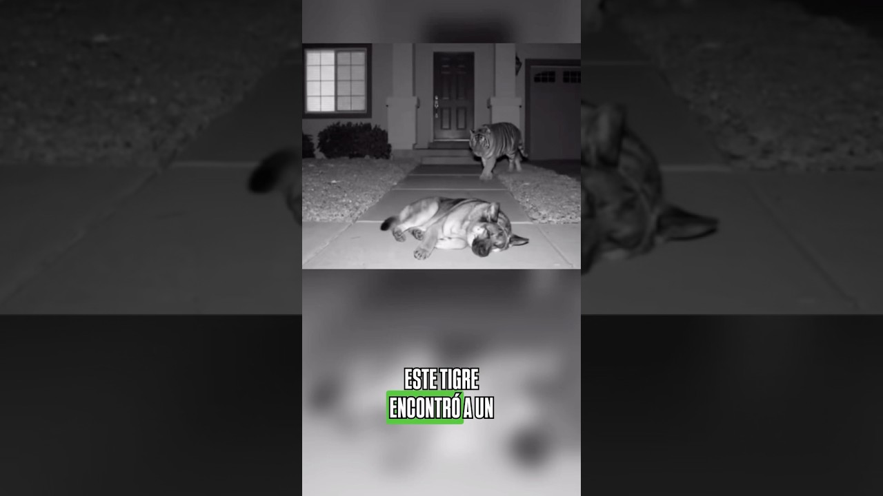 Tigre se acerca a un perro dormido y pasa lo inesperado #tigres #animals #perros
