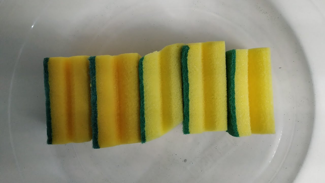 ×5 Kitchen Sponges Dry Slicing & Ripping | Sponge ASMR
