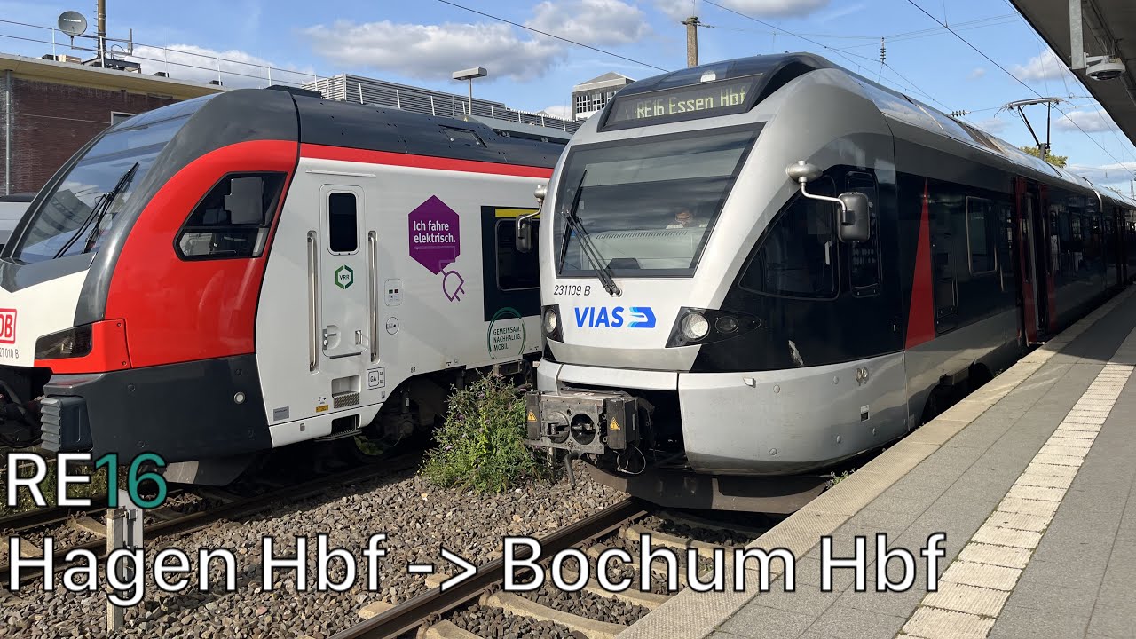 Die Mitfahrt mit dem RE16 von Hagen Hbf bis Bochum Hbf
