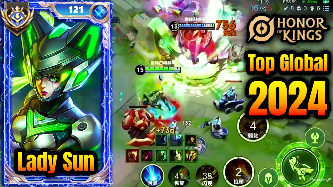 Top Global Gameplay Lady Sun 2024 | Honor of Kings Global Gameplay