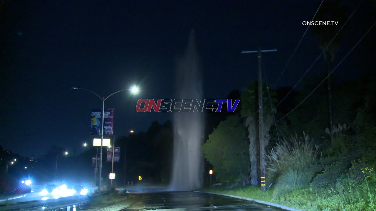 Driver Flees After Crashing Into High-Pressure Hydrant on La Brea