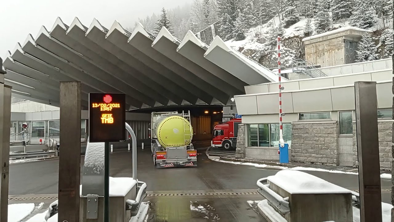 Cabin Truck View__Highway of Mont Blanc (Mont Blanc Tunnel full View) Chamonix--Courmayeur