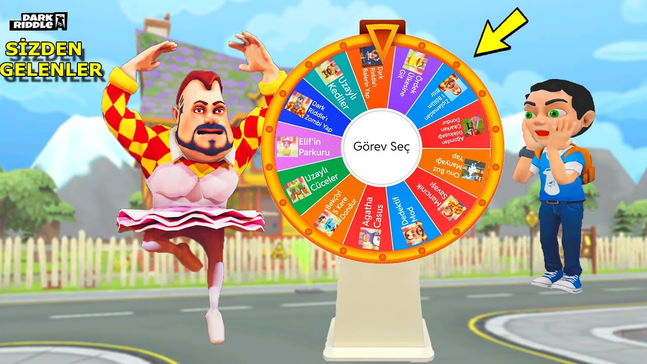 SİZDEN GELEN EFSANE GÖREVLER 😱 Dark Riddle Çarkıfelek