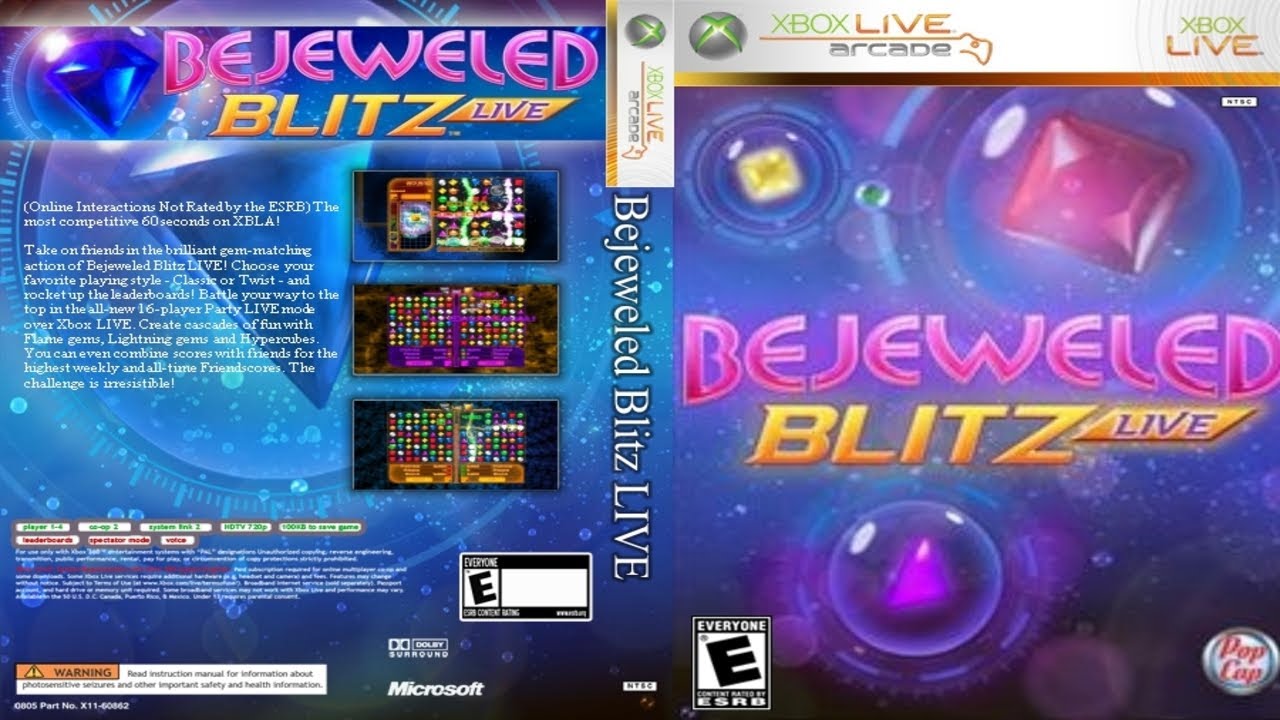 Bejeweled Blitz LIVE (2010) - Full Gameplay | XBOX 360 ARCADE  |   UHD | 4K |
