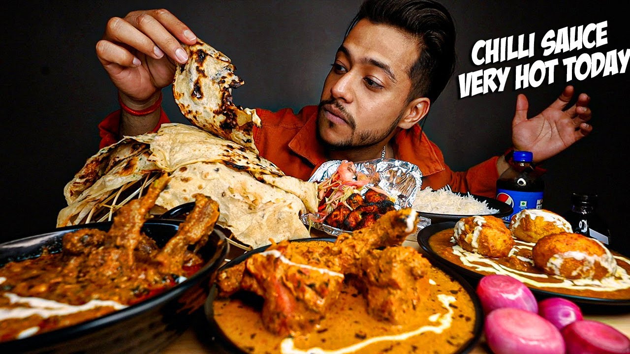 Chicken Tikka, Dahi Mutton, Murg Makhani, Butter Naan | Mukbang | Praveen Salal