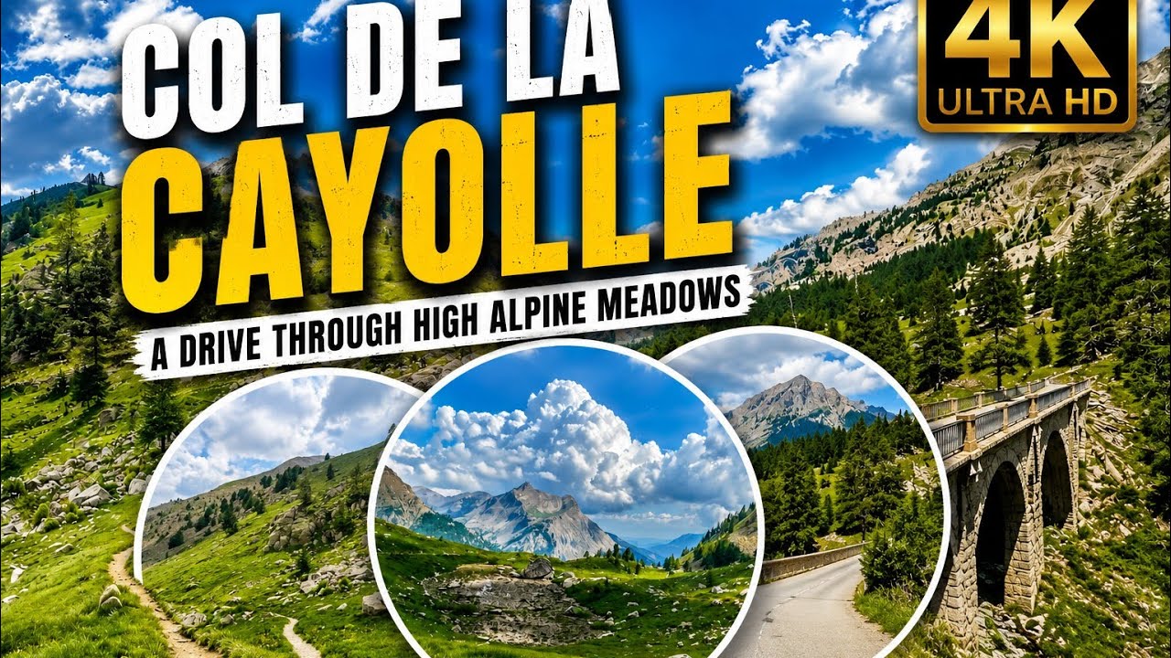 Road from Col de la Cayolle to Uvernet (4K)