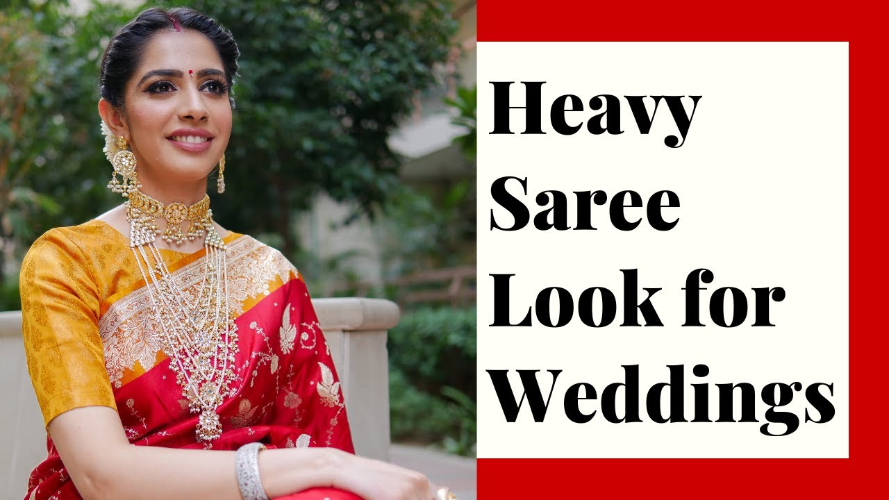Styling Heavy Banarasi Saree | Makeup + Hair Tips