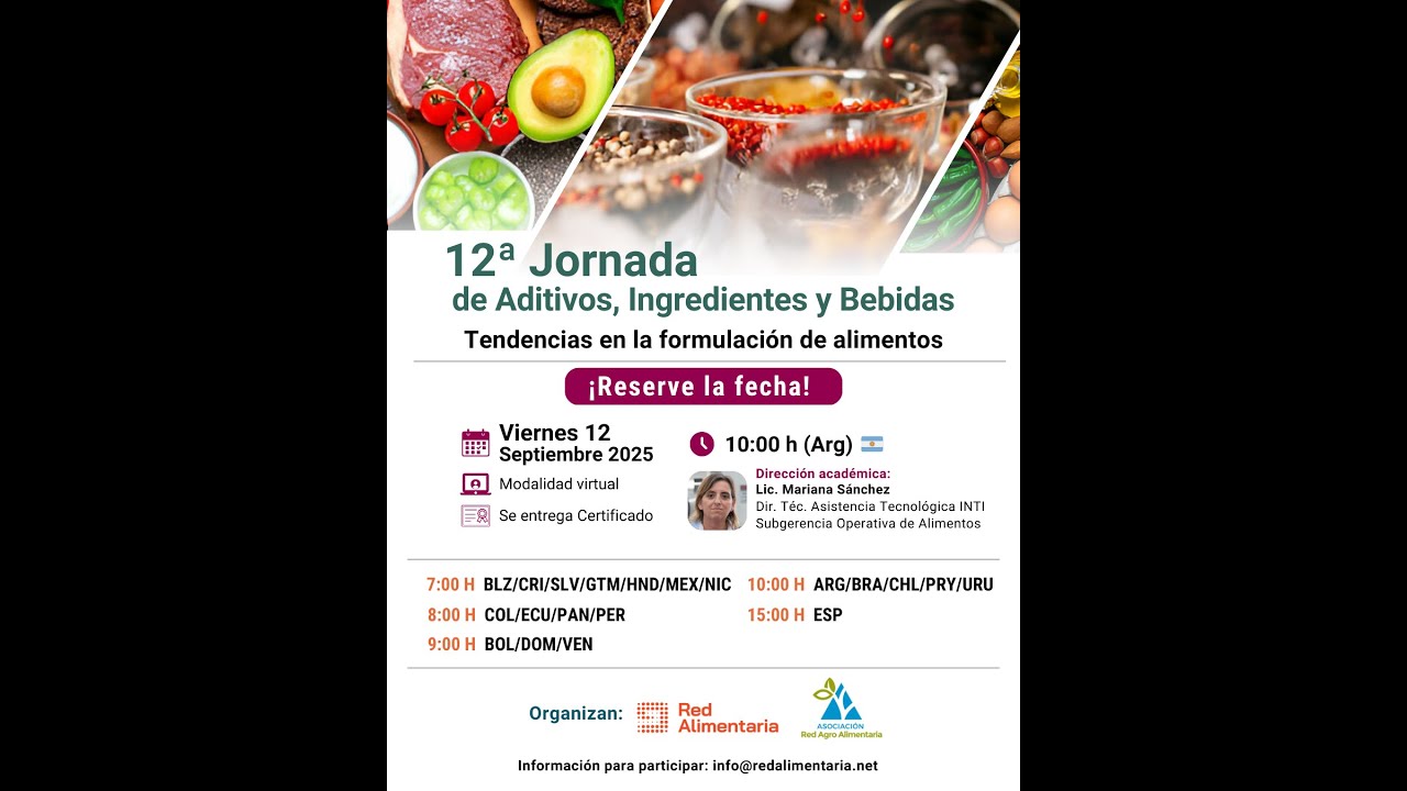 12&ordf; Jornada de Aditivos, Ingredientes y Bebidas