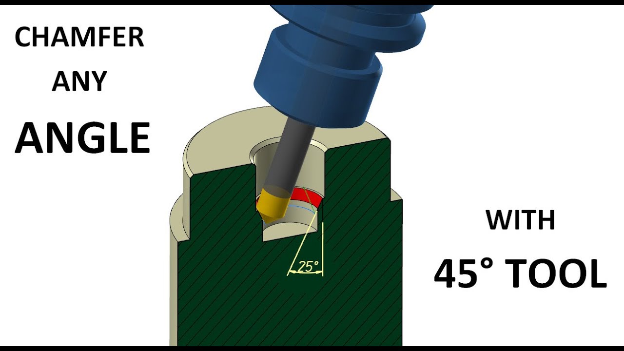 Mastercam Tip: Chamfer any angle with a 45° Chamfering Tool