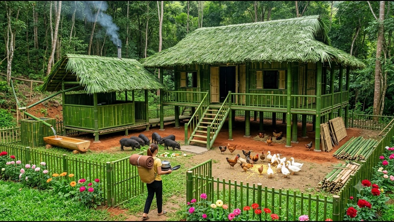 A Massive Storm Ruined Everything&mdash;She Rebuilt This Amazing Bamboo Home in the Forest