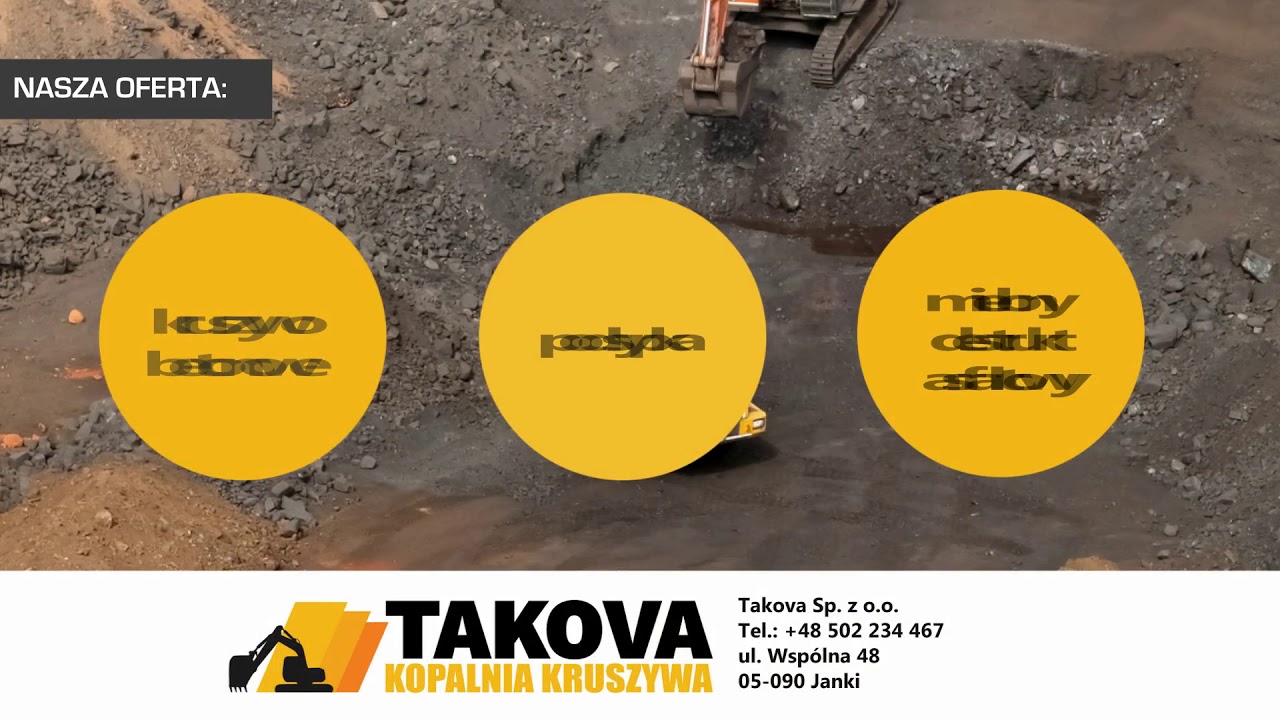 Kopalnia kruszywa kruszywa budowlane wykopy Janki Takova Sp. z o.o. PPH