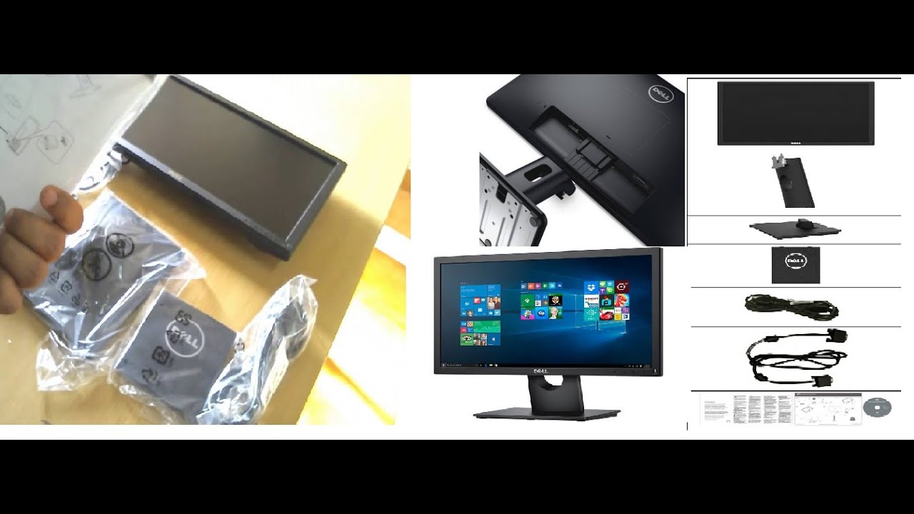 How to unbox and assemble Dell E1916HV monitor.