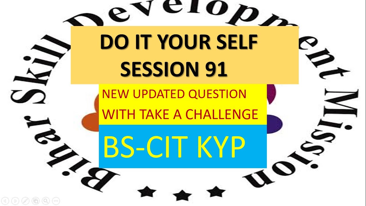 SESSION 91 NEW Question do it yourself #cit #citdoityoursel #session91 #kyp #sdcbihar #computer